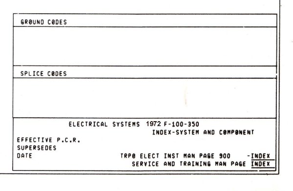 1972 Ford F-100, F-250, F-350 Truck Wiring Diagrams Manual