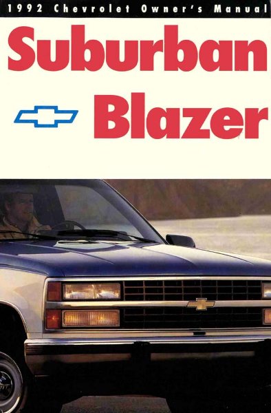 1992 Chevrolet Suburban, Blazer Owner's Manual