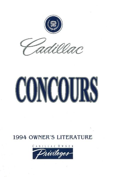 1994 Cadillac Concours Owner's Manual