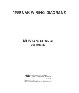 1986 Ford Mustang, Capri Wiring Diagrams Manual