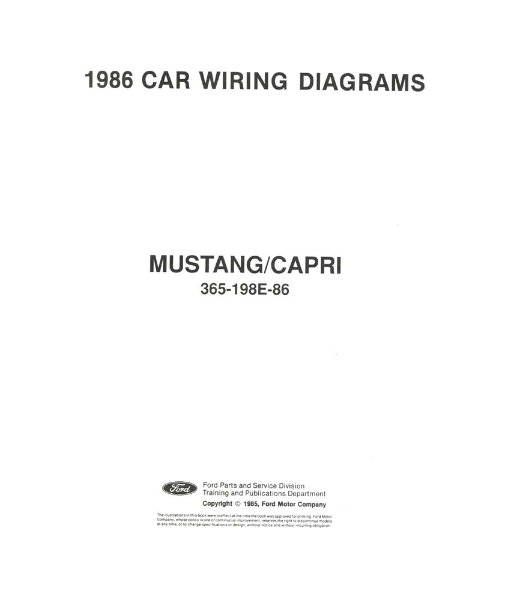 1986 Ford Mustang, Capri Wiring Diagrams Manual