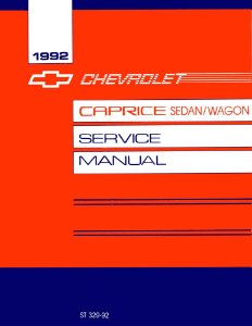 1992 Chevrolet Caprice, Caprice Classic Factory Shop Service Manual