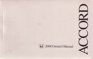 2000 Honda Accord Coupe Owner's Manual