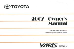 2007 Toyota Yaris Sedan Owner's Manual