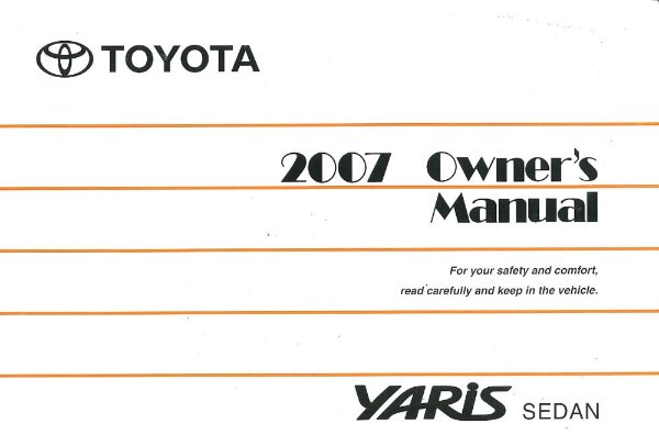 2007 Toyota Yaris Sedan Owner's Manual