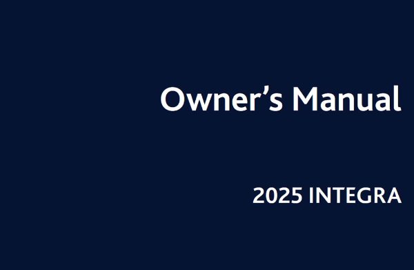 2025 Acura Integra Owner's Manual