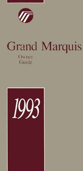 1993 Mercury Grand Marquis Owner's Manual