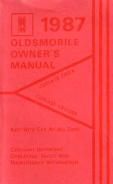 1987 Oldsmobile Cutlass Ciera, Cutlass Cruiser Owner's Manual