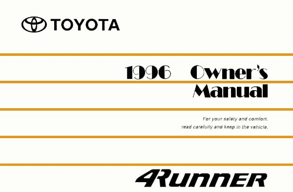 1996 Toyota 4Runner Owner's Manual