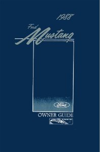 1988 Ford Mustang Owner's Manual