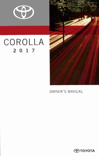 2017 Toyota Corolla Owner's Manual