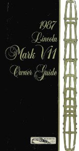 1987 Lincoln Mark VII Owner's Manual