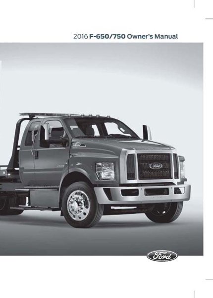 2016 Ford F650 - F750 F-SUPER DUTY Owner's Manual