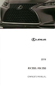 2019 Lexus RX 350, 350L Owner's Manual
