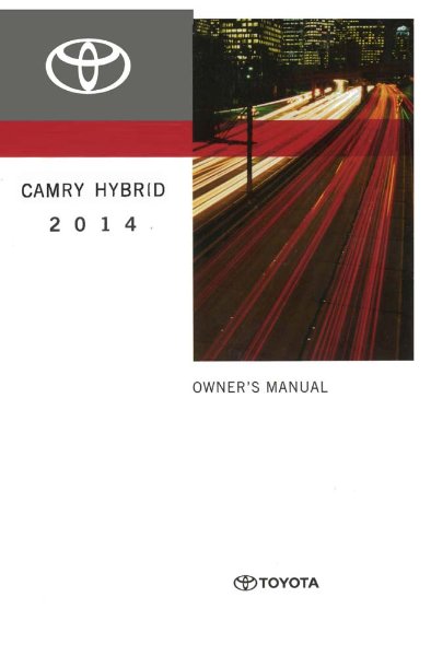 2014 Toyota Camry Hybrid Owner's Manual