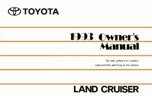 1993 Toyota Land Cruiser Owner's Manual