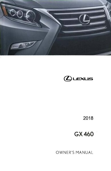 2018 Lexus GX 460 Owner's Manual