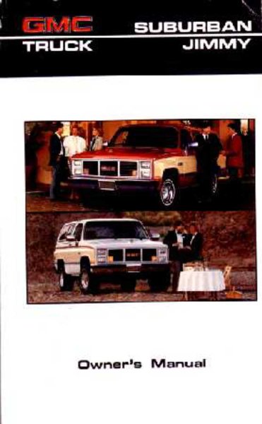 1986 GMC C/K Jimmy & Suburban Owner's Manual
