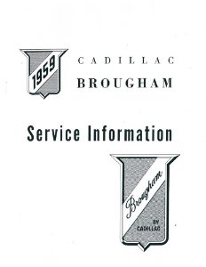 1959 Cadillac Eldorado Brougham Factory Shop Service Manual