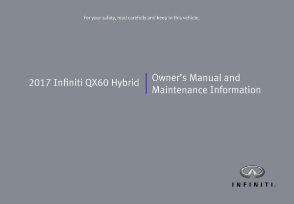 2017 Infiniti QX60 Hybrid Owner's Manual