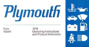 1978 Plymouth Fury / Volare Owner's Manual