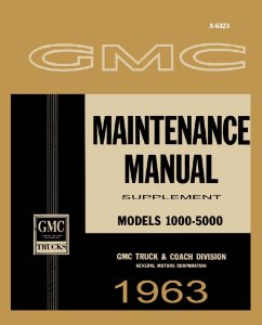 1963 GMC 1500-3500 Truck Shop Service Repair Manual Supplement Book Engine