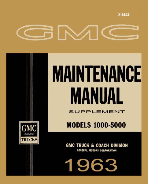 1963 GMC 1500-3500 Truck Shop Service Repair Manual Supplement Book Engine