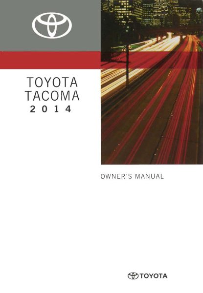 2014 Toyota Tacoma Owner's Manual
