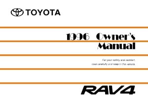 1996 Toyota Rav4 Owner's Manual