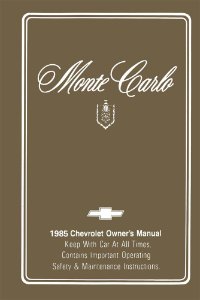 1985 Chevrolet Monte Carlo Owner's Manual