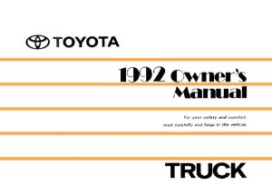 1992 Toyota Pickup Owner's Manual