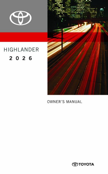 2026 Toyota Highlander Owner's Manual