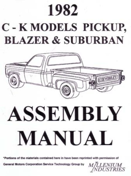 1982 Chevy 10-30 Truck Blazer Suburban Assembly Manual Book Rebuild Instructions