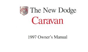 1997 Dodge Caravan Owner's Manual