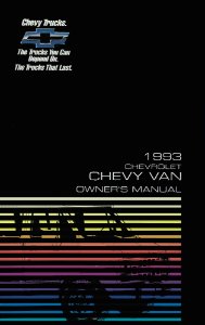 1993 Chevrolet Truck Van Owner's Manual