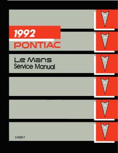 1992 Pontiac Le Mans Factory Shop Service Manual