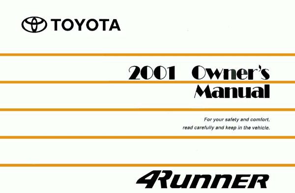 2001 Toyota 4Runner Owner's Manual