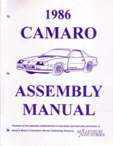 1986 Chevrolet Camaro Assembly Manual Book Rebuild Instructions Illustrations