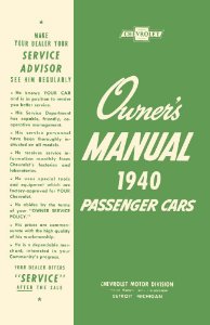 1940 Chevrolet All Models Owner's Manual
