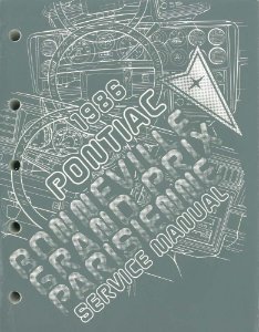 1986 Pontiac Bonneville, Grand Prix, Parisienne Factory Shop Service Manual