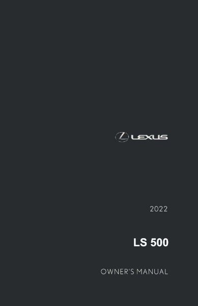 2022 Lexus LS 500 Owner's Manual