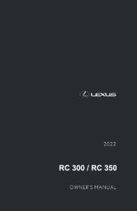 2022 Lexus RC 300, 350 Owner's Manual