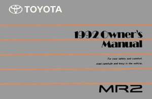 1992 Toyota MR2 Owner's Manual
