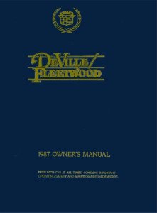 1987 Cadillac Deville, Fleetwood Owner's Manual