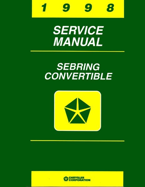 1998 Chrysler Sebring Convertible Factory Shop Service Manual