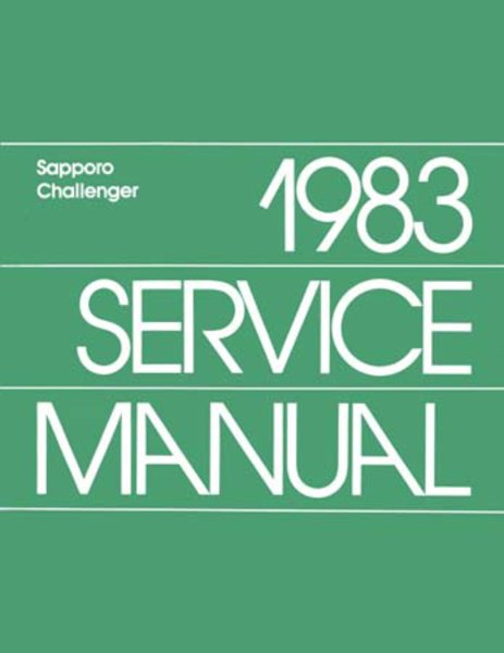 1983 Dodge Challenger, Sapporo Factory Shop Service Manual