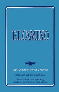 1986 Chevrolet El Camino Owner's Manual