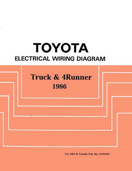 1986 Toyota Pickup, 4Runner Wiring Diagrams Manual
