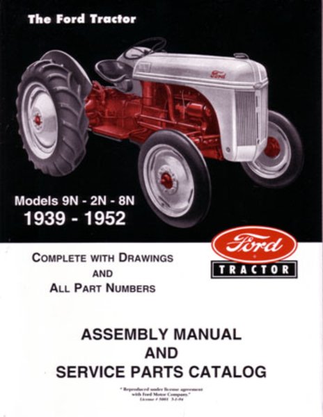1939 1950 1951 1952 Ford Tractor 9N 2N 8N Parts Numbers Book Manual