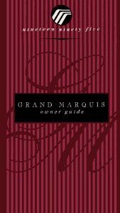 1995 Mercury Grand Marquis Owner's Manual